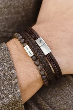 Armband Bruin/Zilver