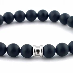 Armband Stones Basic Mat Zwart