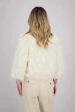 Blazer Evie Fringe Wit