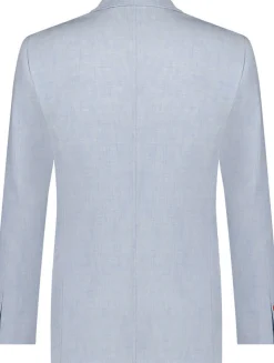 blazer linen look Blauw