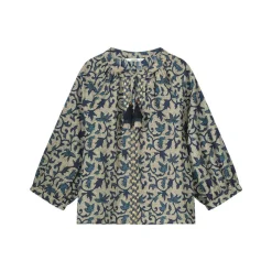 Blouse Block Print Blauw