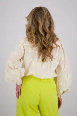Blouse 3D Flower Wit