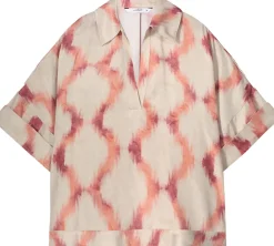Blouse Faded Ikat Roze