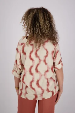 Blouse Faded Ikat Roze