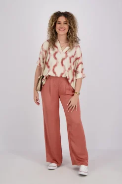 Blouse Faded Ikat Roze