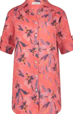Blouse Femke Aquarel Flower Rood