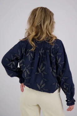Blouse Jenna Embroidery Blauw