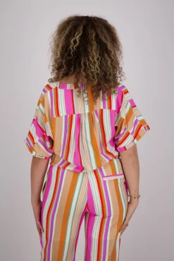 Blouse Knot Streep Multi