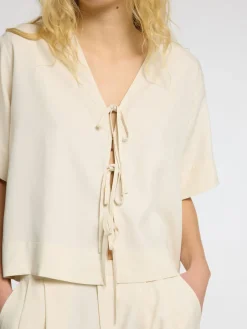 Blouse Natuk Boxy Tie Wit