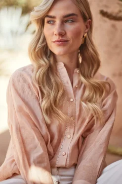 Blouse Rosan Embroidery Roze