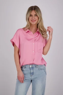 Blouse Satin Look Roze