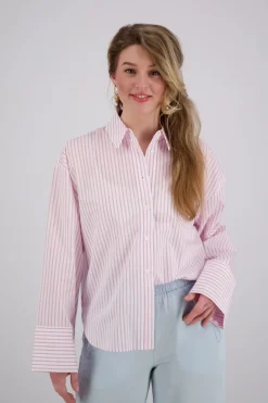Blouse Stripes Roze