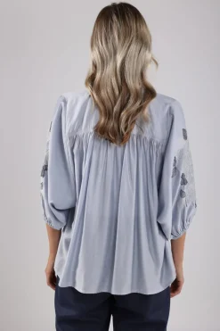 Blouse Tina Embroidery Blauw