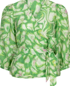 Blouse wrap Floral Treasure Groen
