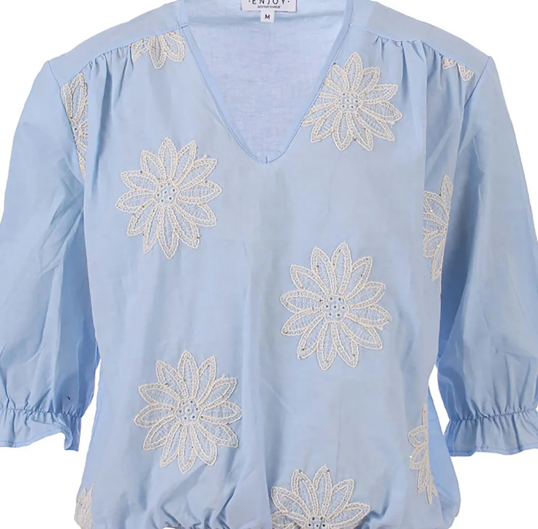 Blouson Broderie Blauw