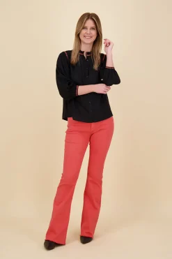 Broek Florez flared Rood