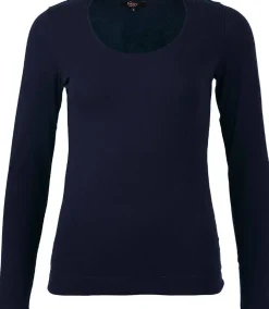Donkerblauwe basic top met lange mouw