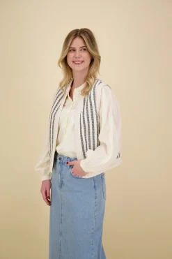Gilet Helen Short Zwart-Wit