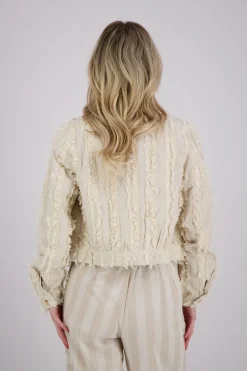 Jacket fringes Beige
