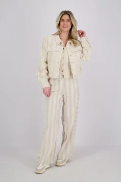 Jacket fringes Beige