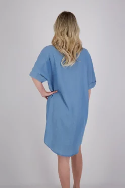Jurk Chambray Blauw