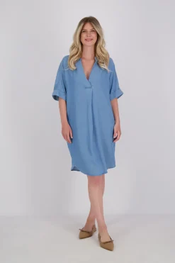 Jurk Chambray Blauw