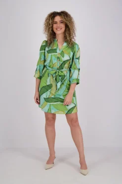 Jurk met design Groen