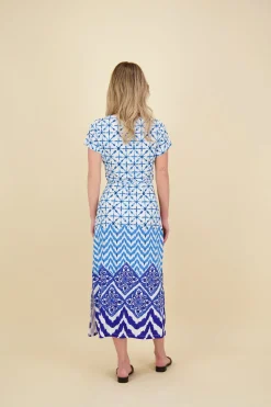 Jurk Ornamentaal Blauw en Wit
