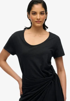 Jurk Slub Wrap Zwart