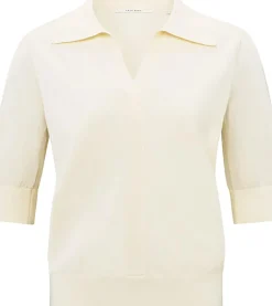 Knitted polo with transparent Wit