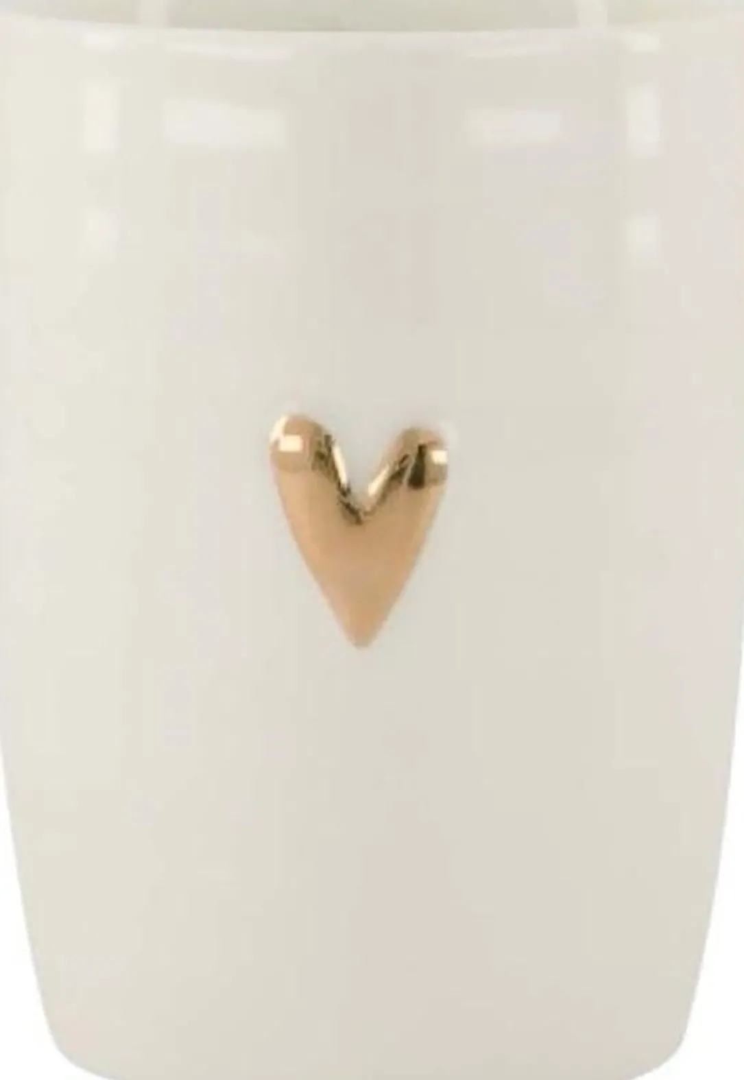 Koffiemok Hartje Wit/Goud