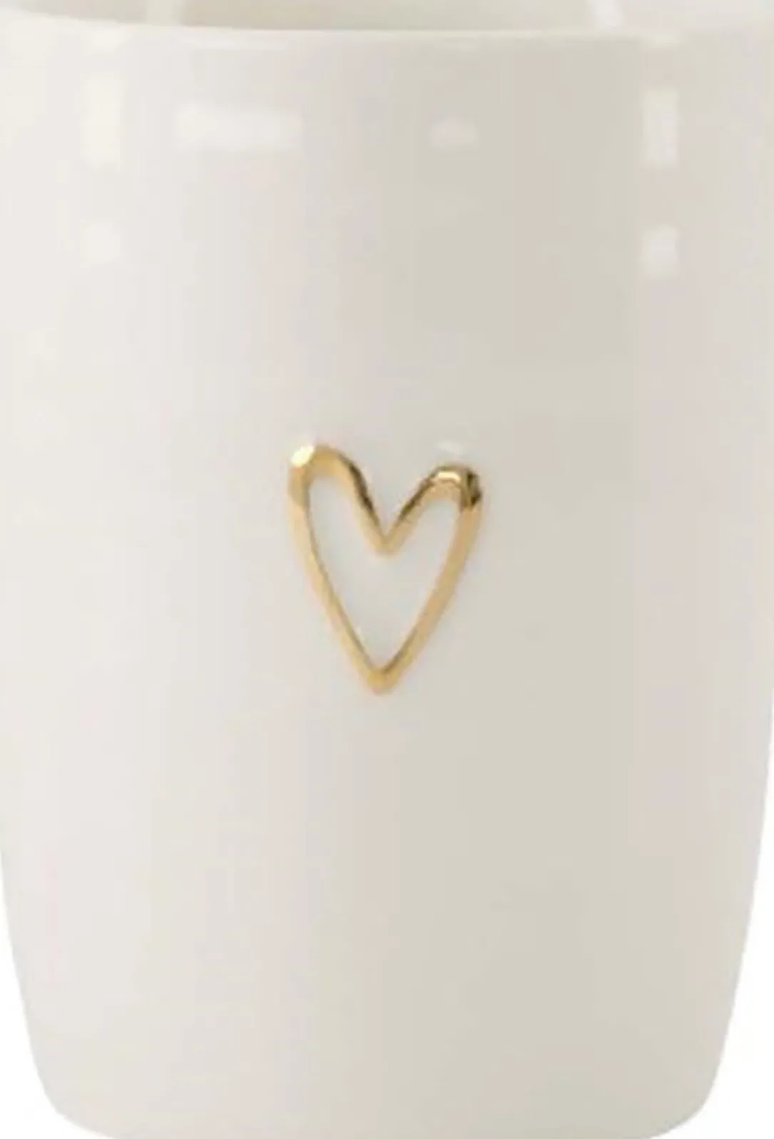 Koffiemok Open Hartje Wit/Goud
