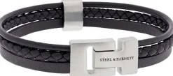 Leather Bracelet Casual Cole Zwart