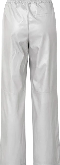 Metallic faux leather wide leg Grijs