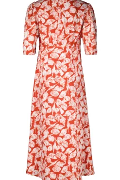 Midi wrap dress with knot detail Rood