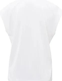 Mouwloze top met ribdetails Wit