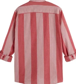 Overhemd Crinkled-stripe Rood