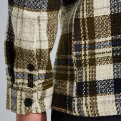 Overhemd Dobby Mattweave Ruit Groen