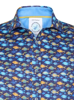 Overhemd Fish Blauw