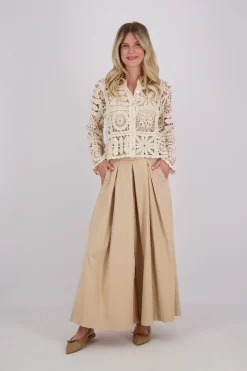 Pantalon Culotte Beige
