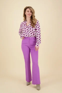 Pantalon Pique Flare Paars