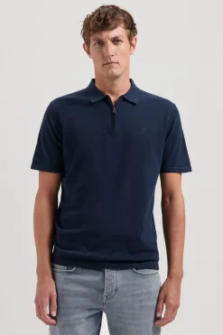 Polo Dorian Zip  Blauw