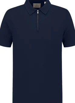 Polo Dorian Zip  Blauw