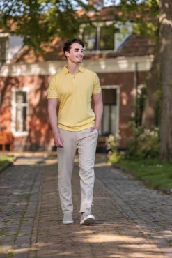 Polo Fave Zip Geel