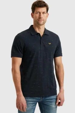 Polo Jacquard Blauw