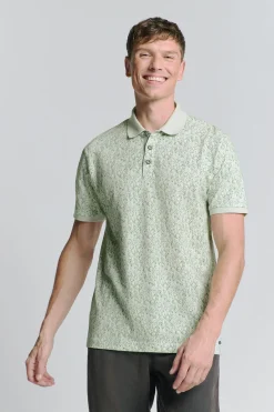 Polo Pique Allover Printed Groen
