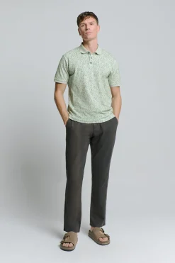 Polo Pique Allover Printed Groen