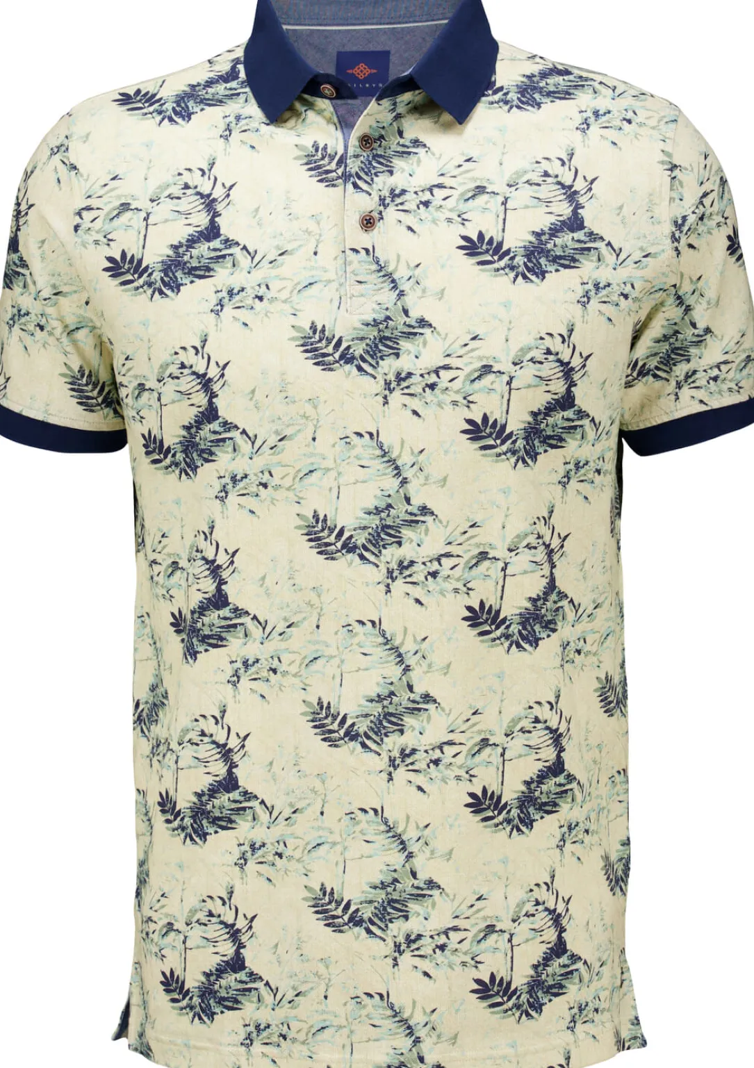 Poloshirt 3-colord Leaves Groen