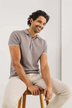 Poloshirt Knitted Beige