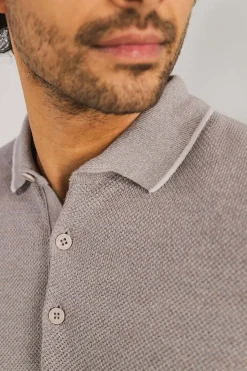 Poloshirt Knitted Beige